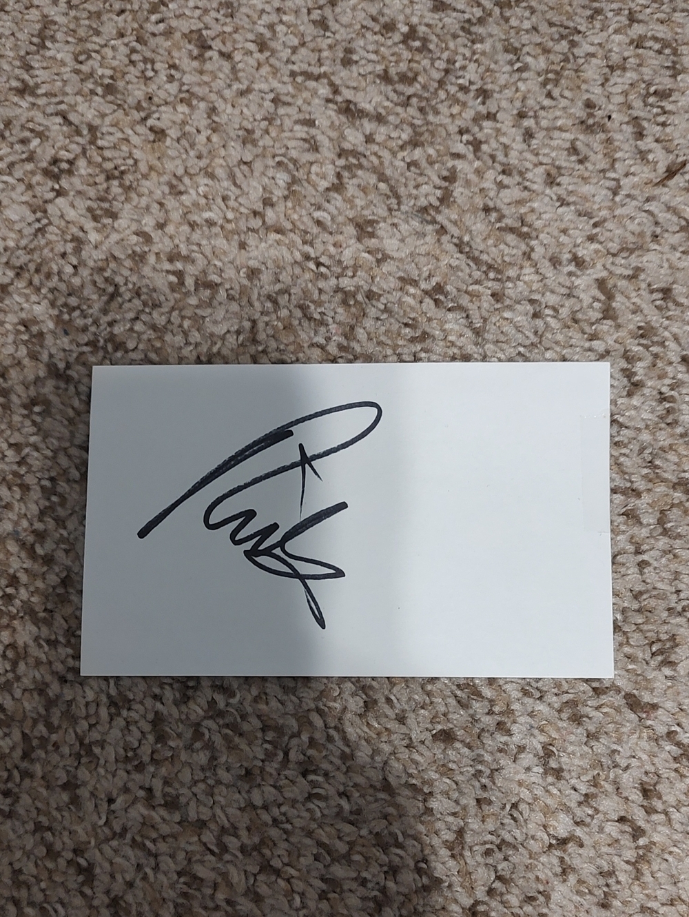 Nick Jonas White Index Card with Black Signature